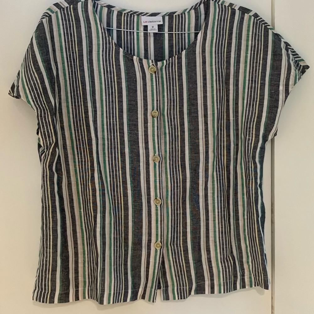 Liz Claiborne Linen & Cotton Blend Blouse (M)